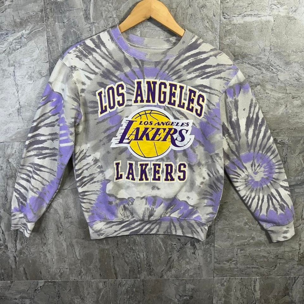 Purple and white Los Angeles Lakers tie‎ dye sweatshirt Woman's XS  #Lakers #NBA